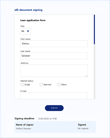 E-signing Web Form