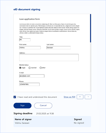 E-signing Web Form